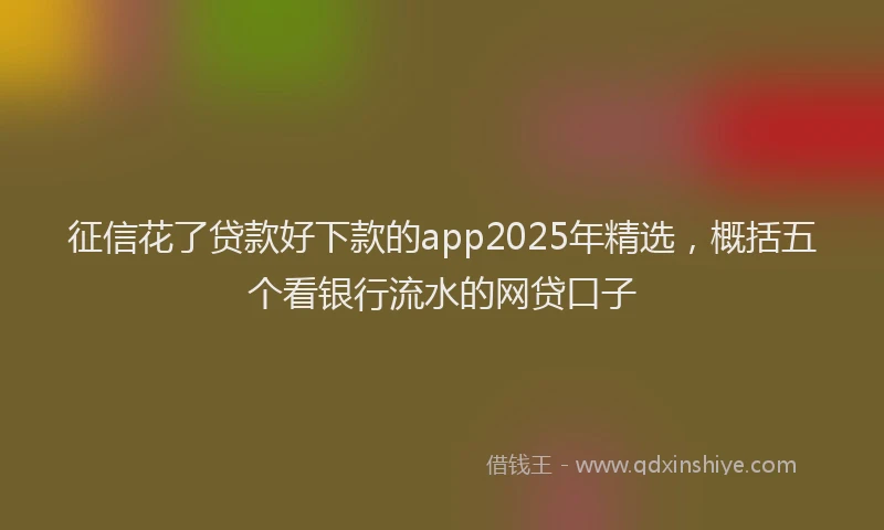征信花了贷款好下款的app2025年精选，概括五个看银行流水的网贷口子