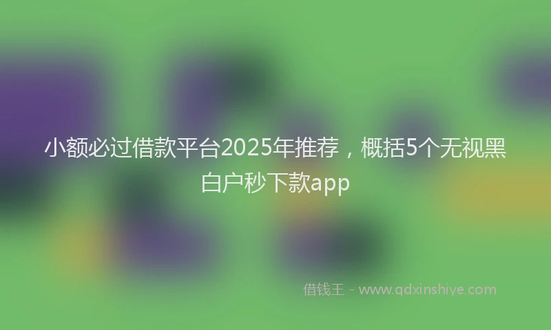 小额必过借款平台2025年推荐，概括5个无视黑白户秒下款app