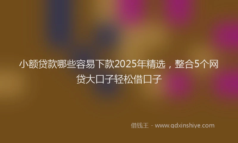 小额贷款哪些容易下款2025年精选，整合5个网贷大口子轻松借口子
