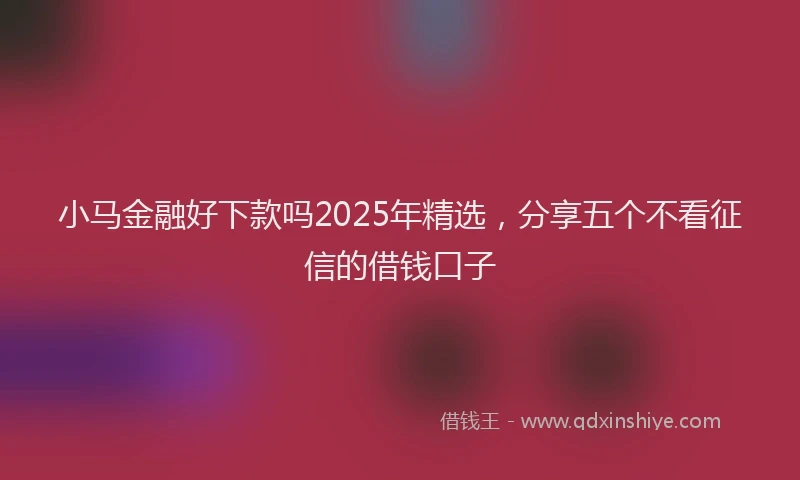 小马金融好下款吗2025年精选，分享五个不看征信的借钱口子