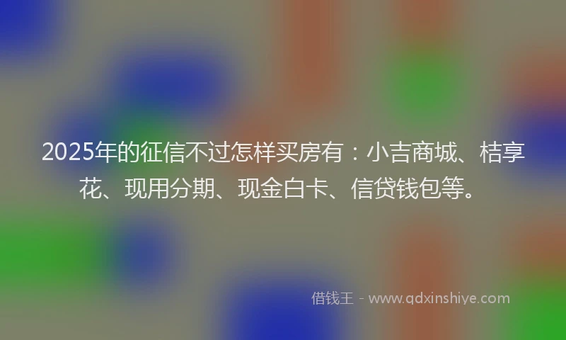 2025年的征信不过怎样买房有：小吉商城、桔享花、现用分期、现金白卡、信贷钱包等。