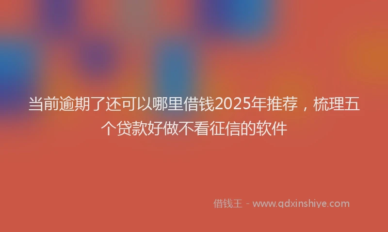 当前逾期了还可以哪里借钱2025年推荐，梳理五个贷款好做不看征信的软件