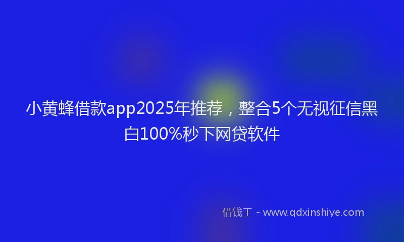 小黄蜂借款app2025年推荐，整合5个无视征信黑白100%秒下网贷软件