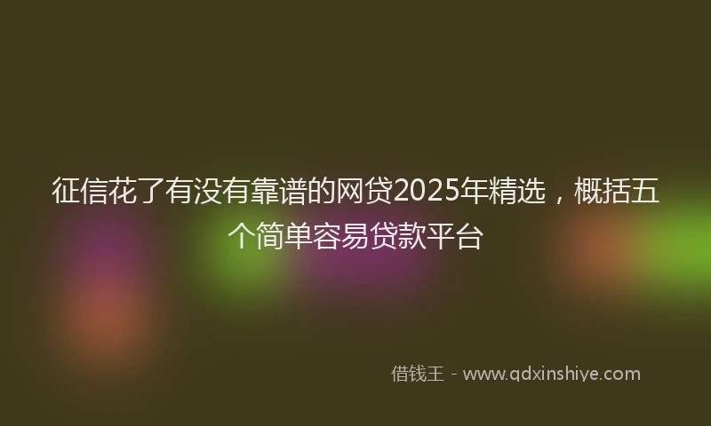 征信花了有没有靠谱的网贷2025年精选，概括五个简单容易贷款平台