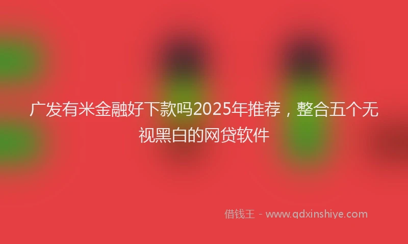 广发有米金融好下款吗2025年推荐，整合五个无视黑白的网贷软件