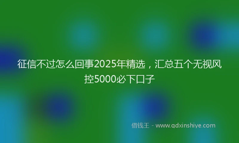 征信不过怎么回事2025年精选，汇总五个无视风控5000必下口子