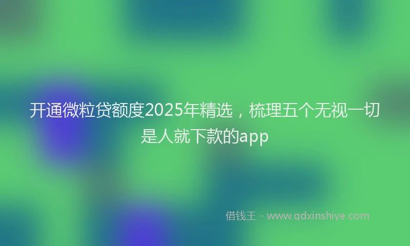 开通微粒贷额度2025年精选，梳理五个无视一切是人就下款的app