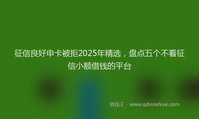 征信良好申卡被拒2025年精选，盘点五个不看征信小额借钱的平台