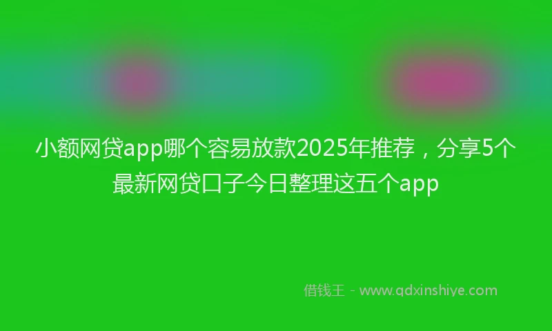 小额网贷app哪个容易放款2025年推荐，分享5个最新网贷口子今日整理这五个app