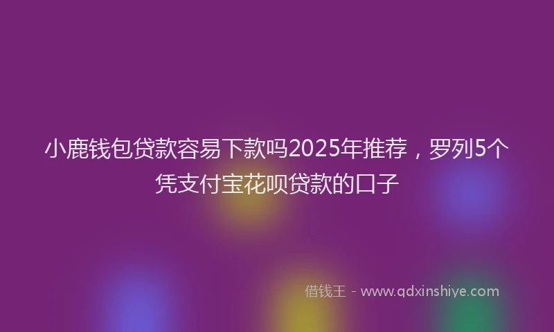 小鹿钱包贷款容易下款吗2025年推荐，罗列5个凭支付宝花呗贷款的口子