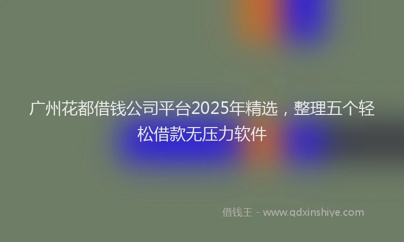 广州花都借钱公司平台2025年精选，整理五个轻松借款无压力软件