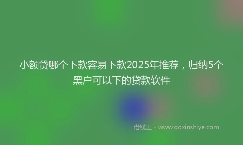 小额贷哪个下款容易下款2025年推荐，归纳5个黑户可以下的贷款软件