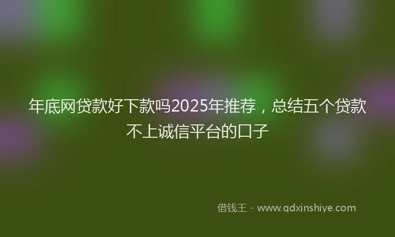 年底网贷款好下款吗2025年推荐，总结五个贷款不上诚信平台的口子