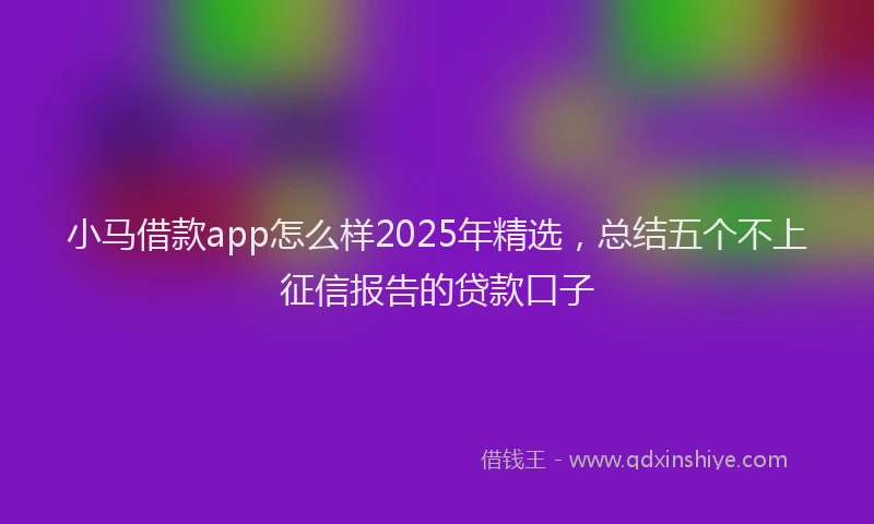 小马借款app怎么样2025年精选，总结五个不上征信报告的贷款口子