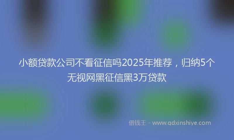 小额贷款公司不看征信吗2025年推荐，归纳5个无视网黑征信黑3万贷款