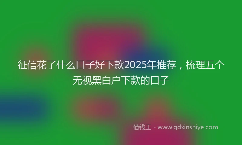 征信花了什么口子好下款2025年推荐，梳理五个无视黑白户下款的口子
