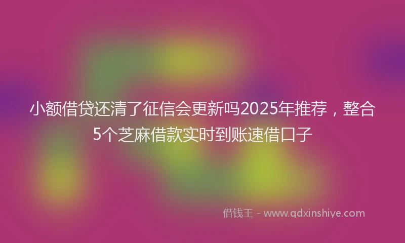 小额借贷还清了征信会更新吗2025年推荐，整合5个芝麻借款实时到账速借口子