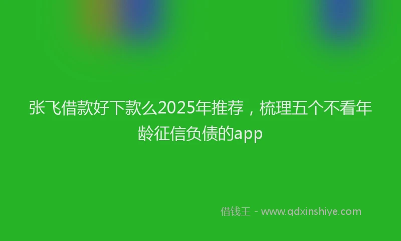 张飞借款好下款么2025年推荐，梳理五个不看年龄征信负债的app