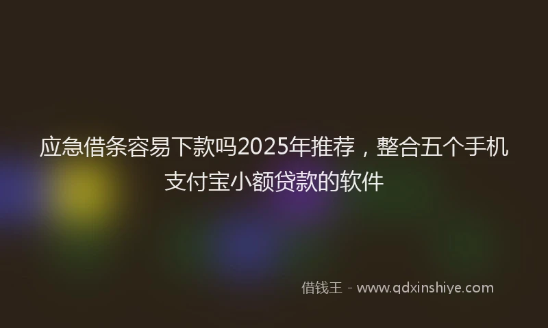 应急借条容易下款吗2025年推荐，整合五个手机支付宝小额贷款的软件