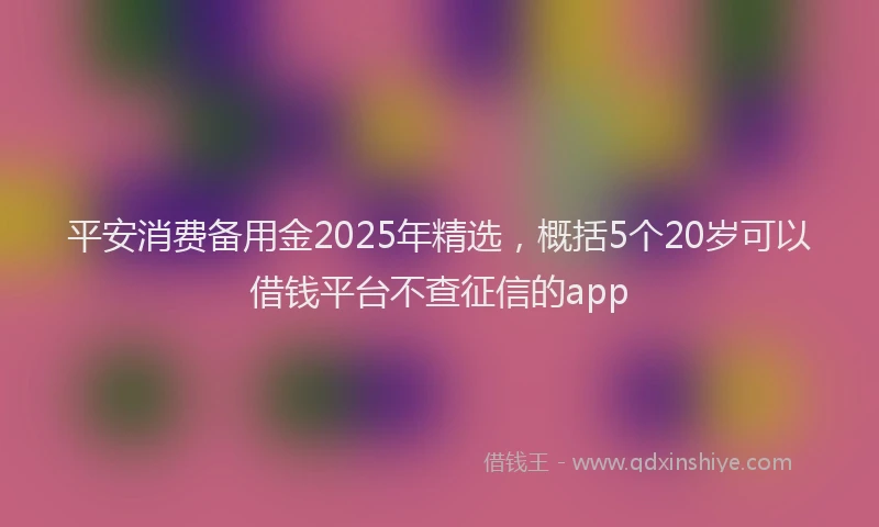 平安消费备用金2025年精选，概括5个20岁可以借钱平台不查征信的app