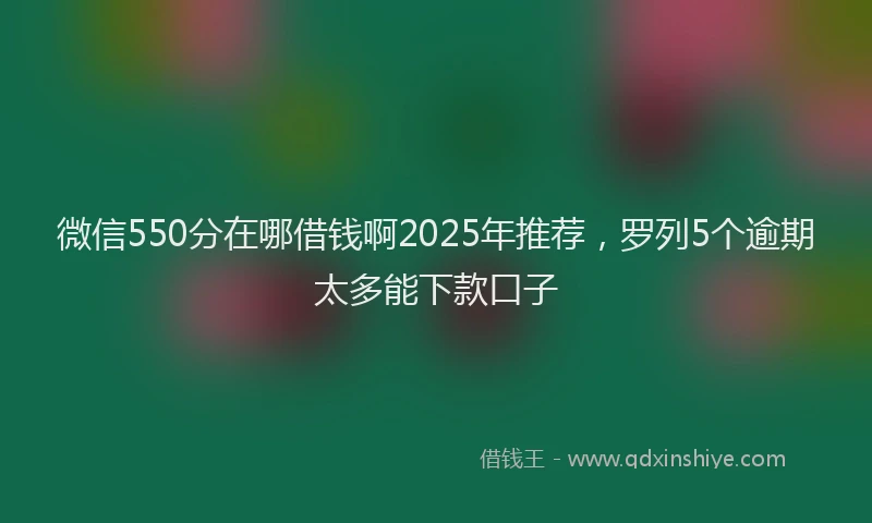微信550分在哪借钱啊2025年推荐，罗列5个逾期太多能下款口子
