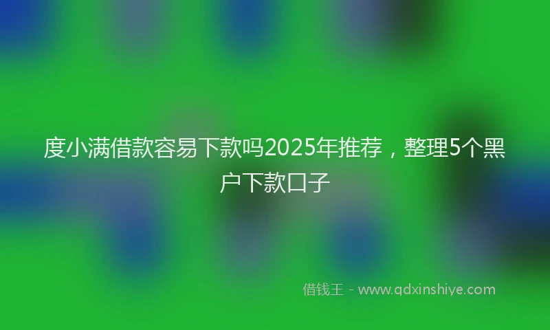 度小满借款容易下款吗2025年推荐，整理5个黑户下款口子