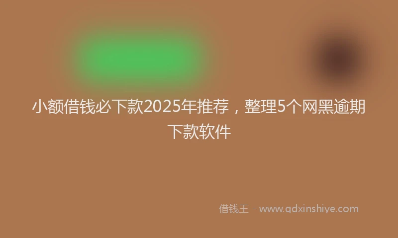 小额借钱必下款2025年推荐，整理5个网黑逾期下款软件