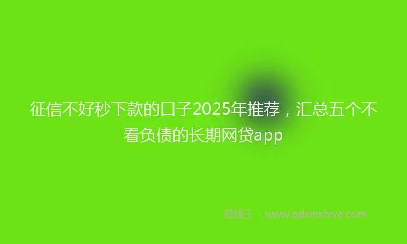 征信不好秒下款的口子2025年推荐，汇总五个不看负债的长期网贷app