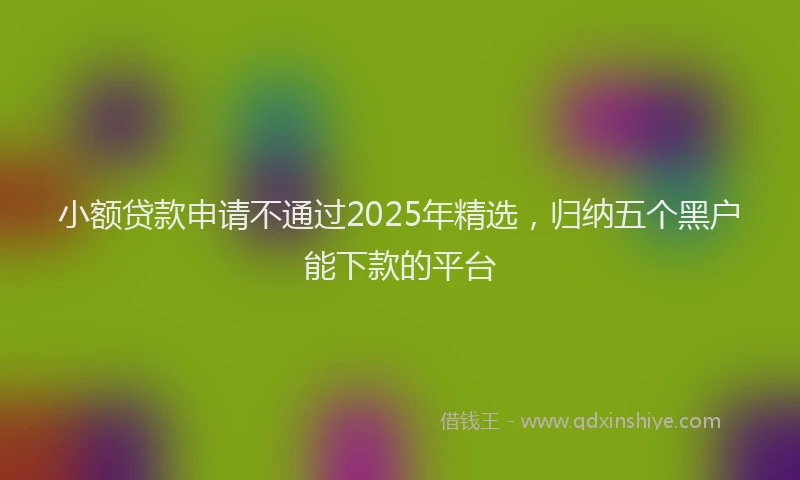 小额贷款申请不通过2025年精选，归纳五个黑户能下款的平台