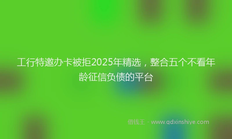 工行特邀办卡被拒2025年精选，整合五个不看年龄征信负债的平台