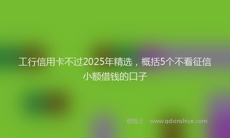 工行信用卡不过2025年精选，概括5个不看征信小额借钱的口子