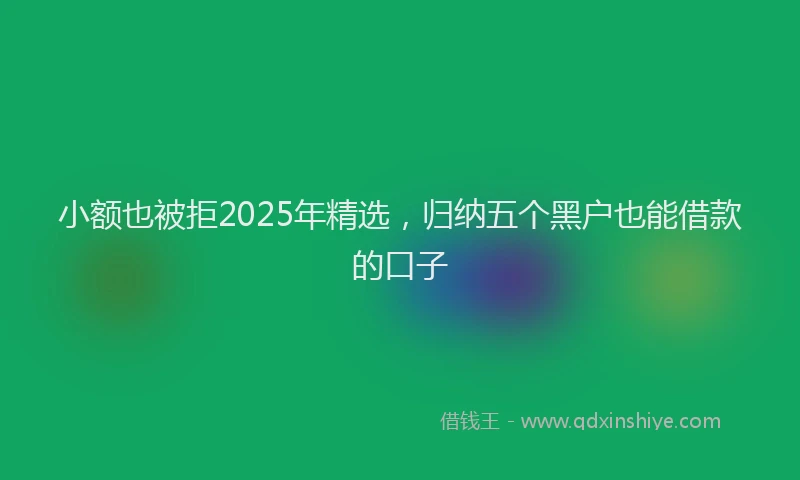 小额也被拒2025年精选，归纳五个黑户也能借款的口子