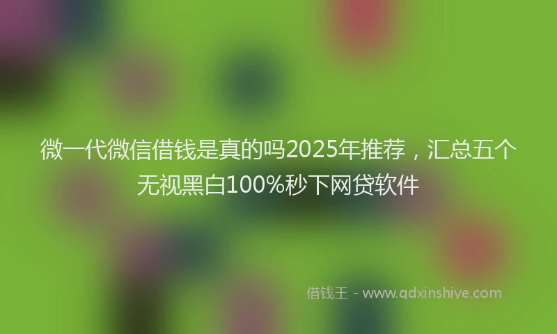 微一代微信借钱是真的吗2025年推荐，汇总五个无视黑白100%秒下网贷软件
