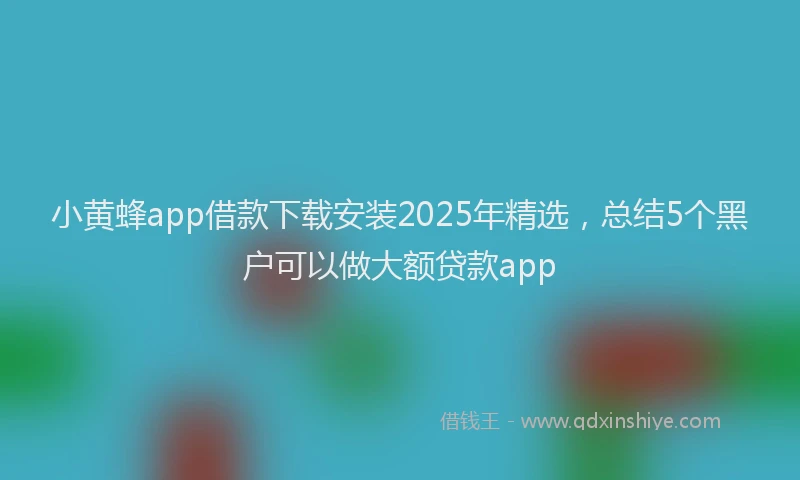 小黄蜂app借款下载安装2025年精选，总结5个黑户可以做大额贷款app