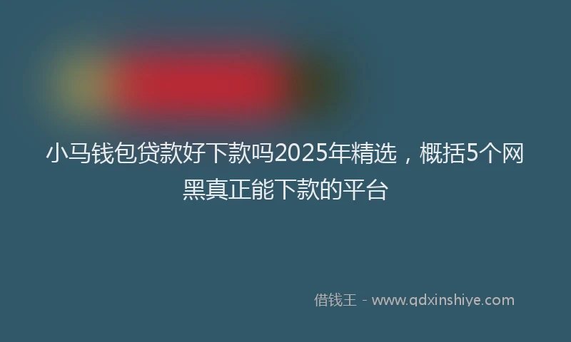 小马钱包贷款好下款吗2025年精选，概括5个网黑真正能下款的平台