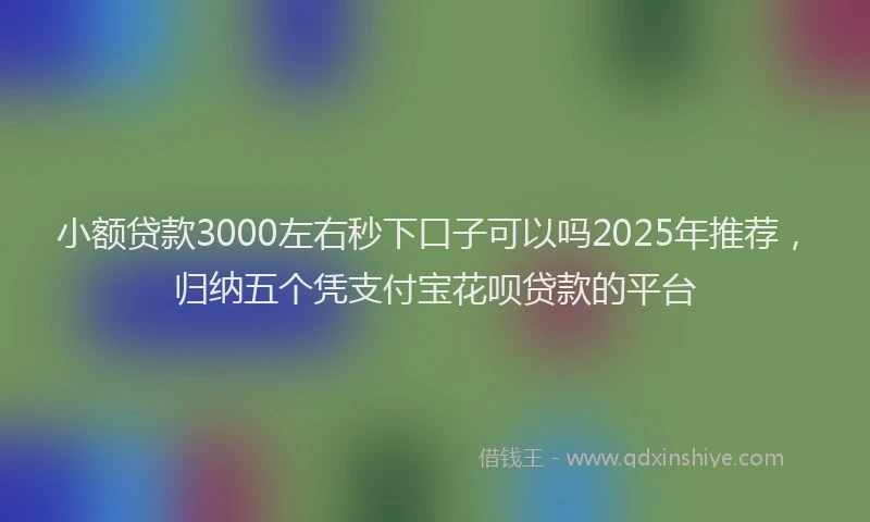 小额贷款3000左右秒下口子可以吗2025年推荐，归纳五个凭支付宝花呗贷款的平台