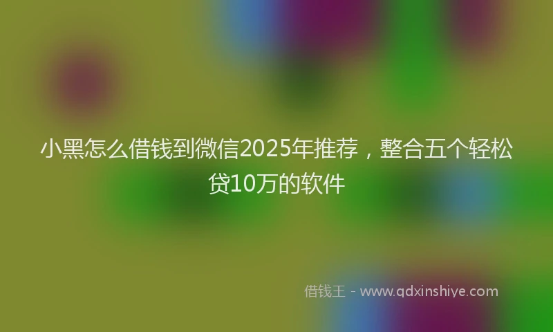 小黑怎么借钱到微信2025年推荐，整合五个轻松贷10万的软件
