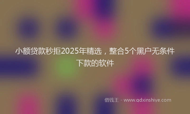 小额贷款秒拒2025年精选，整合5个黑户无条件下款的软件