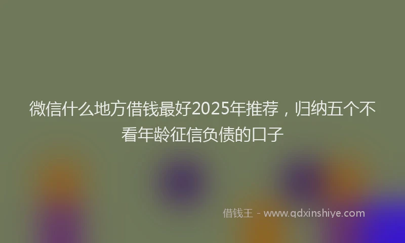 微信什么地方借钱最好2025年推荐，归纳五个不看年龄征信负债的口子