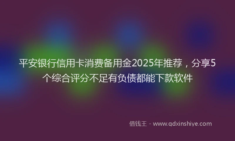 平安银行信用卡消费备用金2025年推荐，分享5个综合评分不足有负债都能下款软件