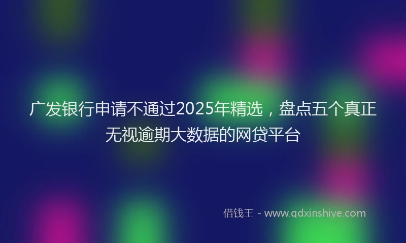 广发银行申请不通过2025年精选，盘点五个真正无视逾期大数据的网贷平台
