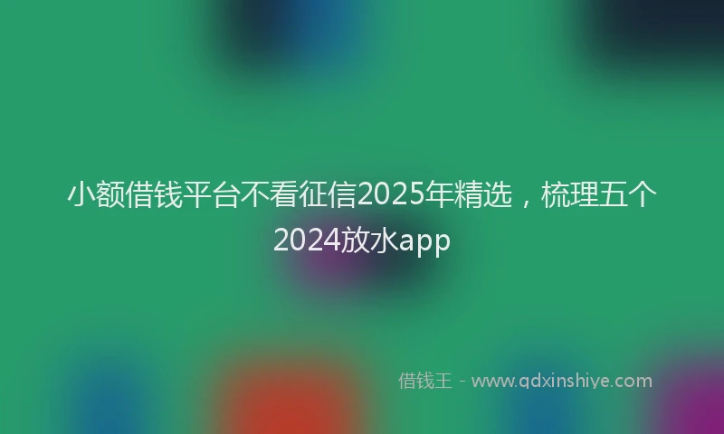小额借钱平台不看征信2025年精选，梳理五个2024放水app