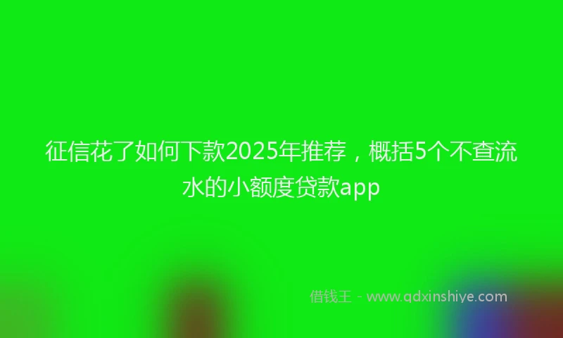 征信花了如何下款2025年推荐，概括5个不查流水的小额度贷款app