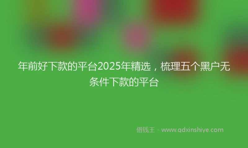 年前好下款的平台2025年精选，梳理五个黑户无条件下款的平台