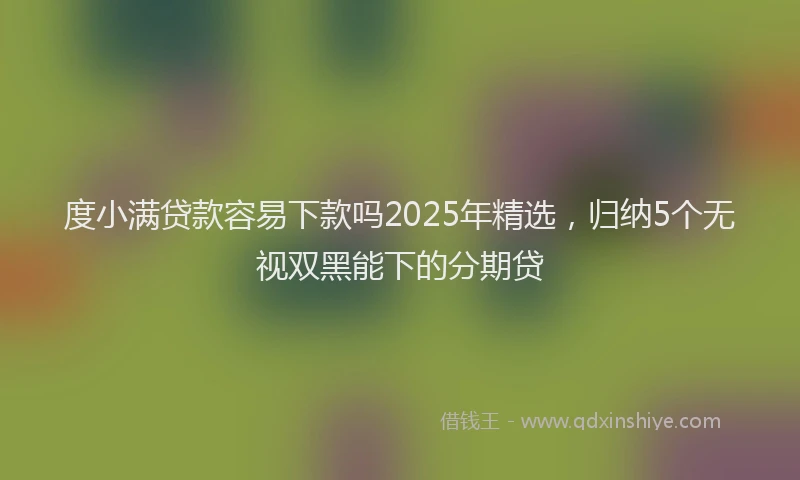 度小满贷款容易下款吗2025年精选，归纳5个无视双黑能下的分期贷
