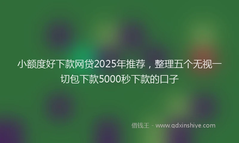 小额度好下款网贷2025年推荐，整理五个无视一切包下款5000秒下款的口子