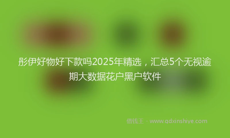彤伊好物好下款吗2025年精选，汇总5个无视逾期大数据花户黑户软件