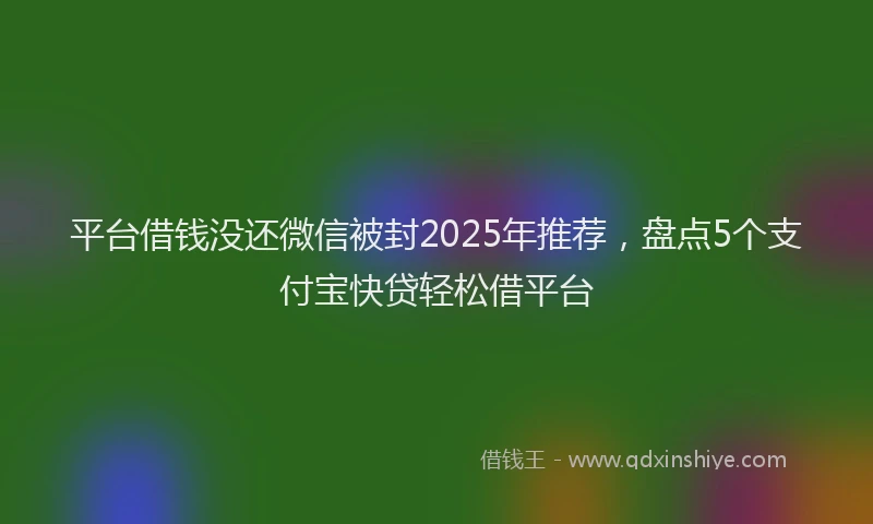 平台借钱没还微信被封2025年推荐，盘点5个支付宝快贷轻松借平台