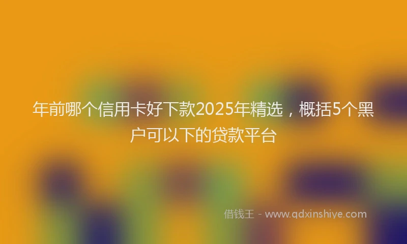 年前哪个信用卡好下款2025年精选，概括5个黑户可以下的贷款平台