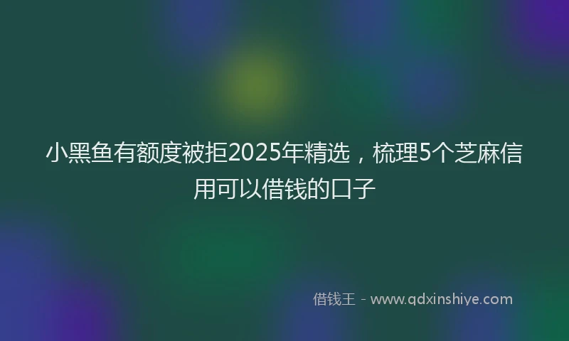 小黑鱼有额度被拒2025年精选，梳理5个芝麻信用可以借钱的口子